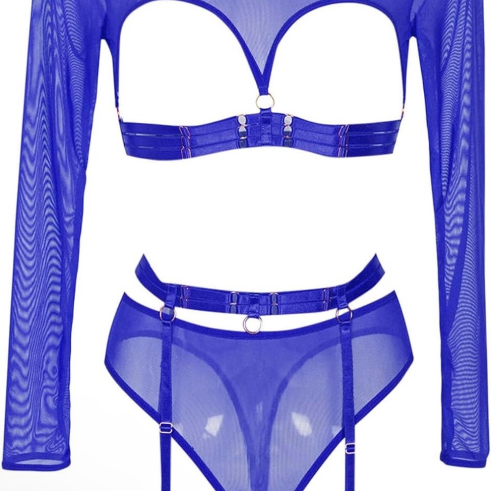Blue Lingerie Set - Picture 4 of 6